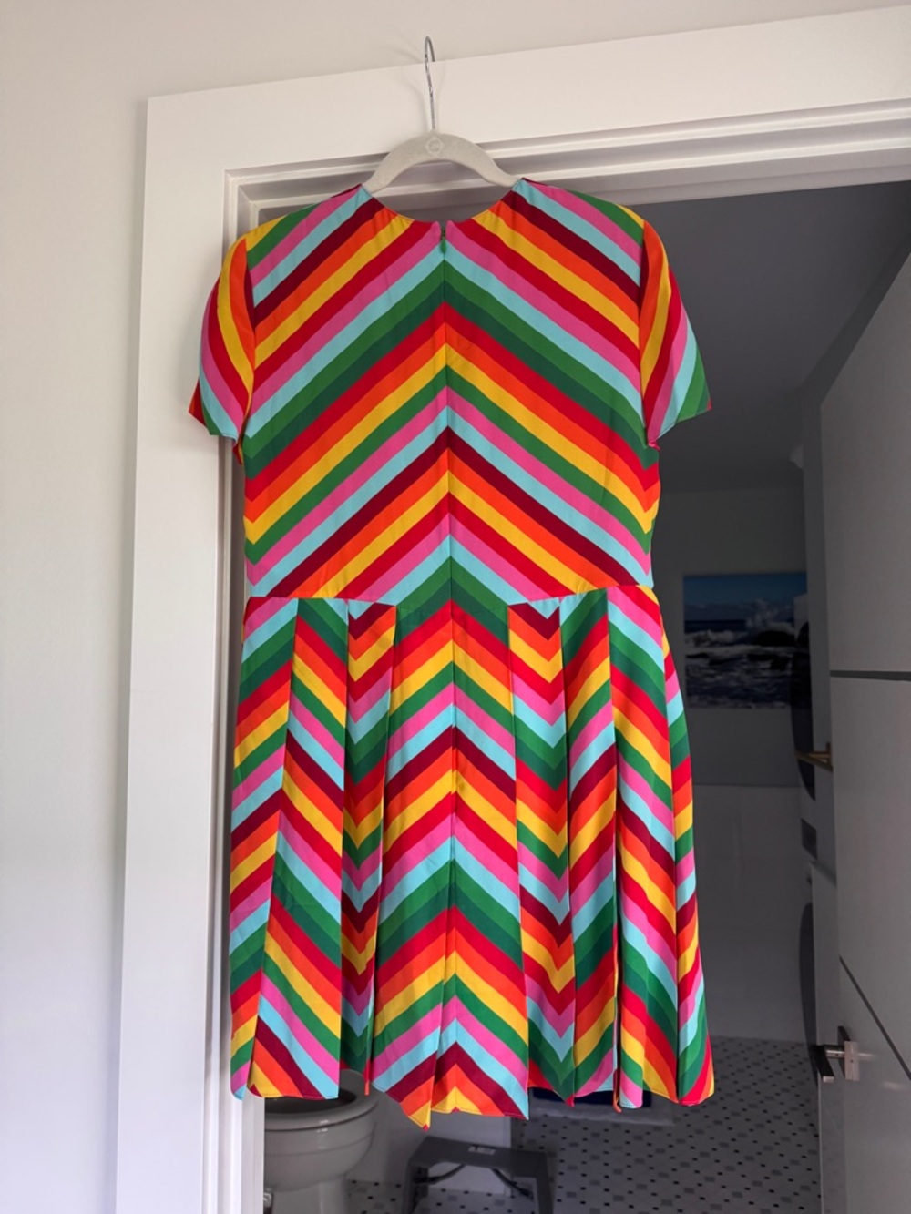 Valentino Rainbow Chevron Dress - Picture 4 of 11